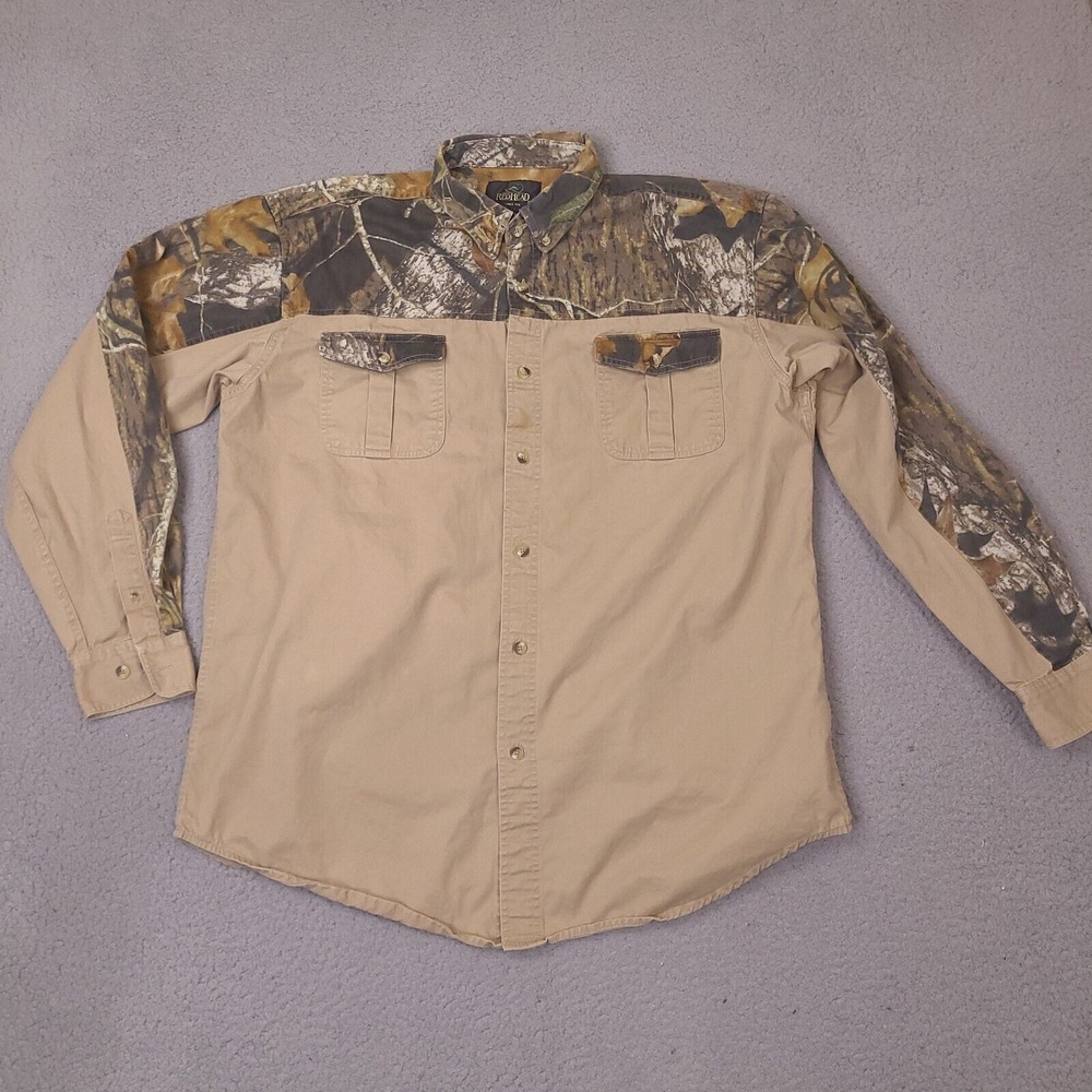 Redhead Shirt Men's‎ XL Brown Camo Button Down Hunting Fishing Outdoor